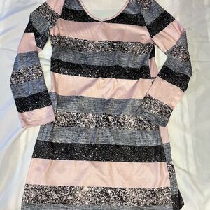 Amazon Pink and Black Striped Mini Dress‎